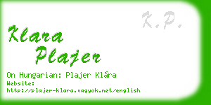 klara plajer business card