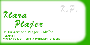 klara plajer business card